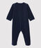 Tutina pigiama blu navy bebé in ciniglia blu SMOKING